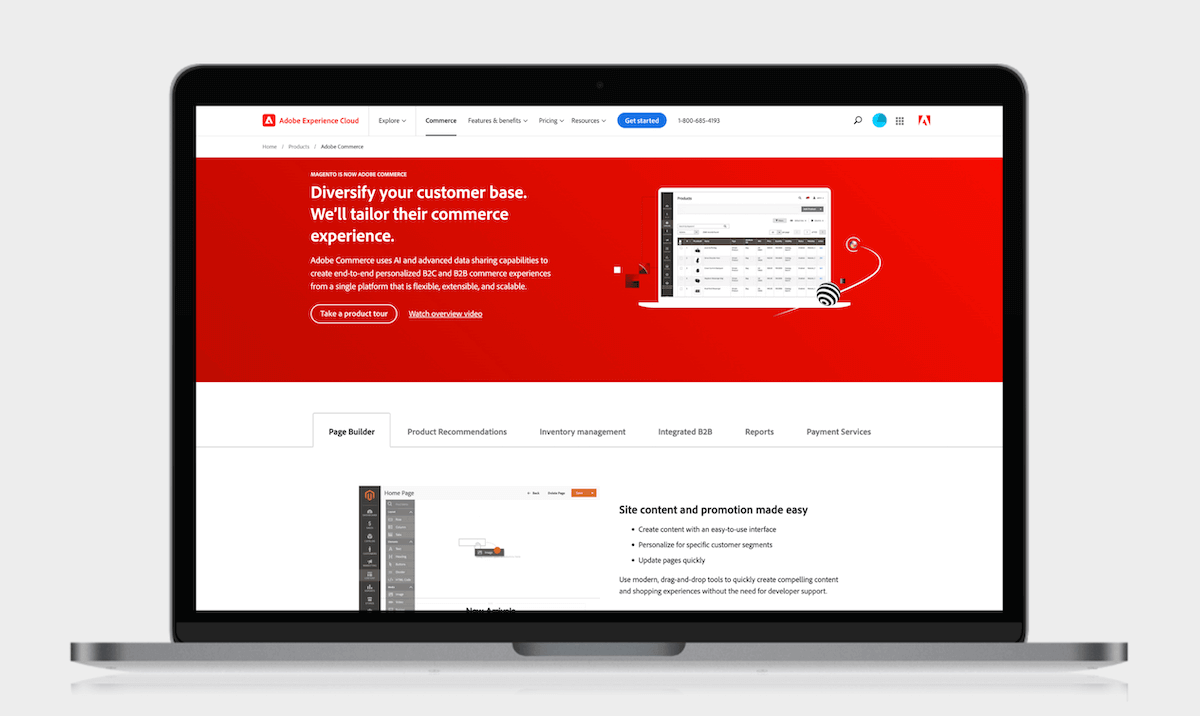 Ecommerce Platforms - Choose Wisely For Your Lifestyle Brand 4 Adobe Commerce screenshot in a laptop