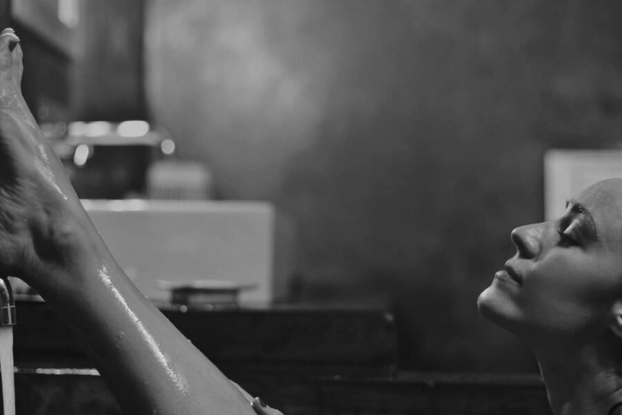 beauty branding woman in bath