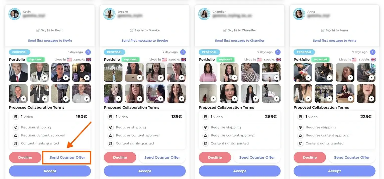 creator video counter offer