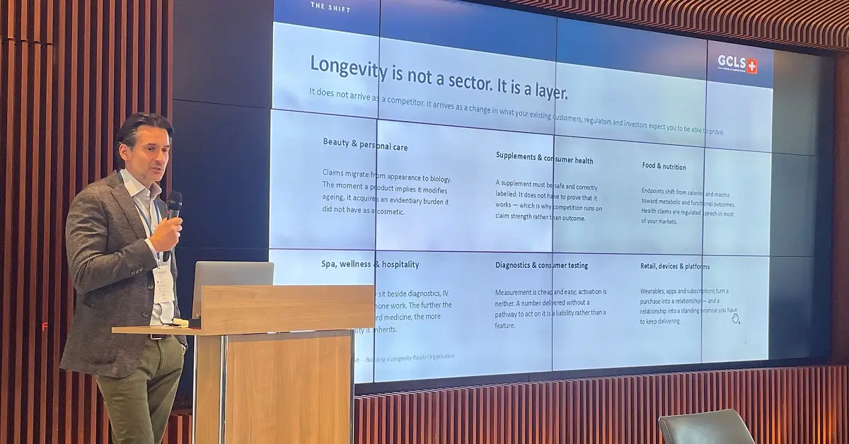 INNOCOS Zurich Trend Report — 2026 Shifts in Longevity 4 Dominik Thor presenting