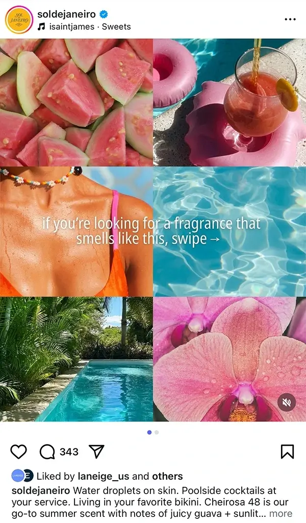 Sol De Janeiro Instagram carousel post